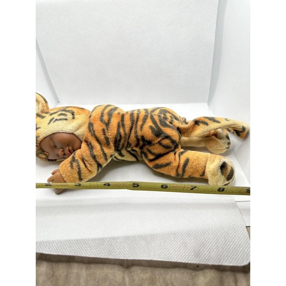 Anne Geddes Tiger Baby Dark Skinned Beanie Plush Stuffed Animal Vtg Doll 9